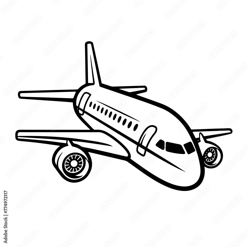 Airline outline icon in vector format for aviation designs.