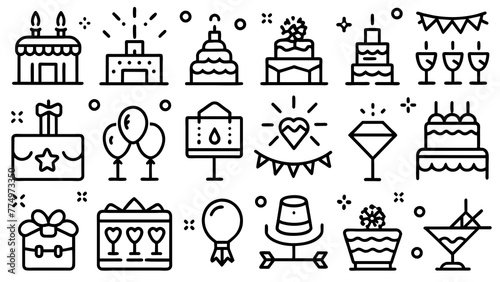 Set Of Event Planning Icons 

