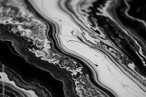 Marbling wallpaper in black and white color tones background