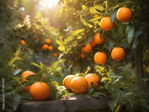 A taste of sunshine: lush orange grove delight