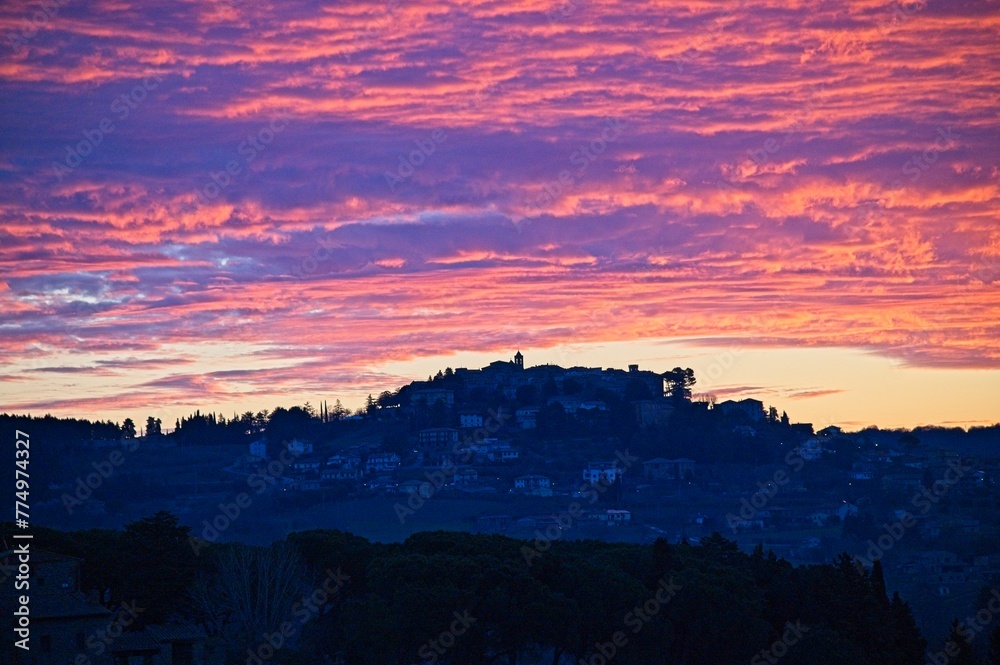 Spectacular Winter Sunrise in Umbria Italy