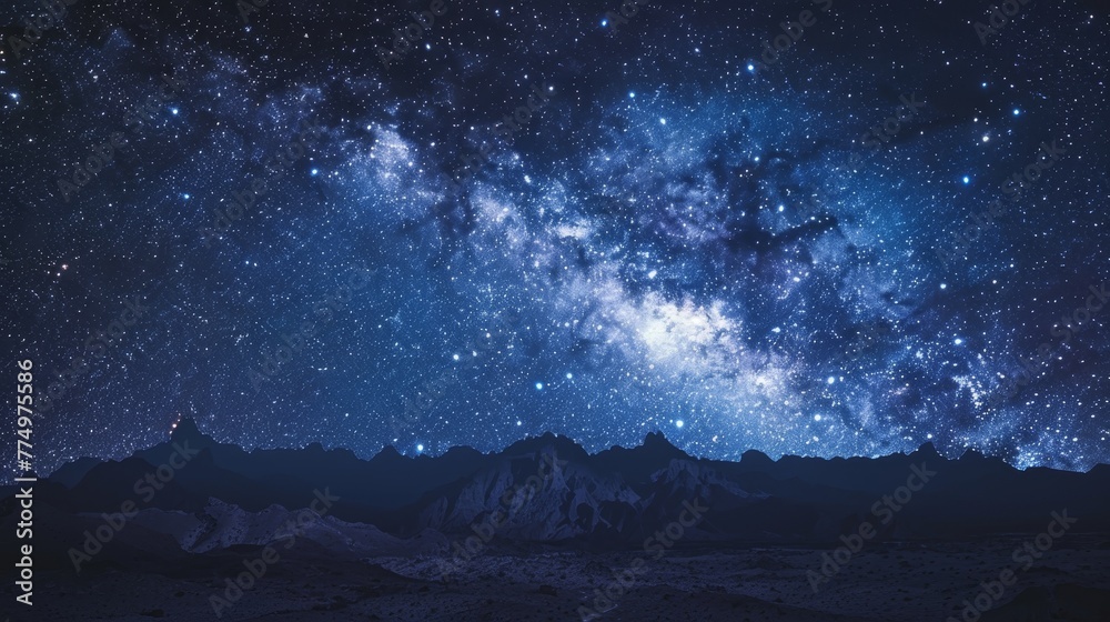 A mesmerizing backdrop of starlight illuminating the  AI generated illustration