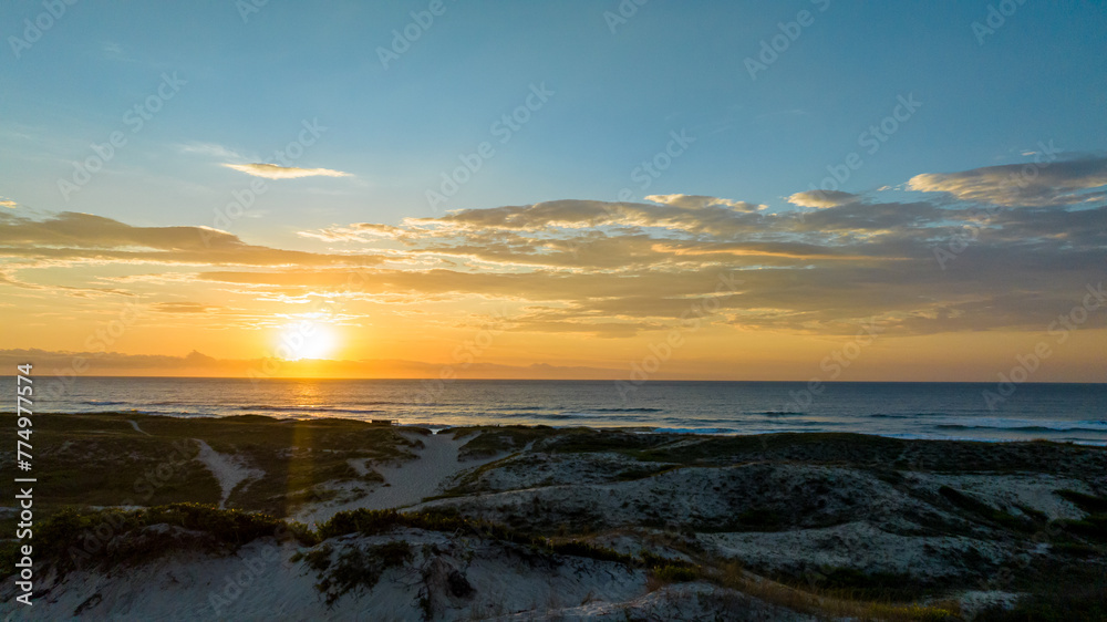 Florianópolis, Campeche beach during sunrise. Brazil.