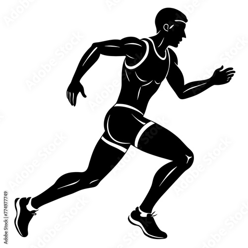 runner-vector-illustration-silhouette-black-on-whi