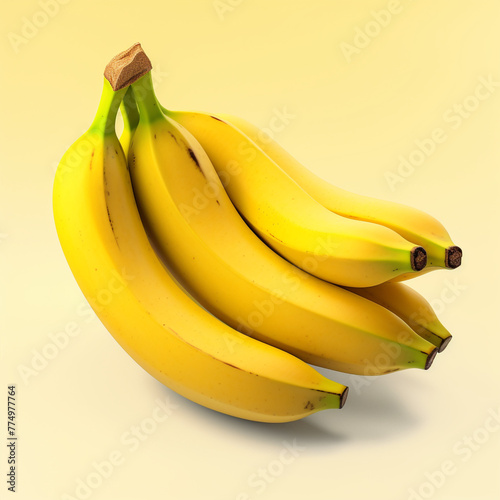bananas on isolated background сreated with Generative Ai 