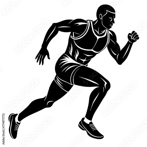 runner-vector-illustration-silhouette-black-on-whi