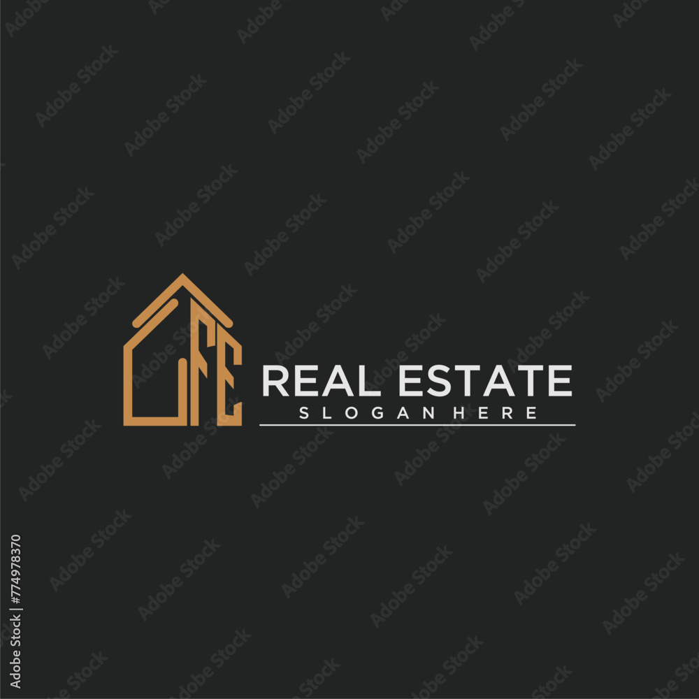 FE initial monogram logo for real estate design FE initial monogram logo for real estate design