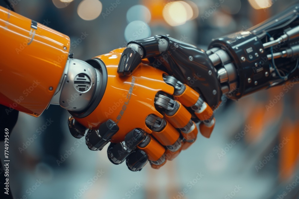 Robotic hand performing a golf swing in a dynamic posture Robotic hand performing a golf swing in a dynamic posture