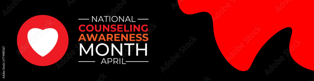 National Counseling Awareness Month background or banner design template celebrated in April. Holiday concept. banner, cover, placard, card, poster, flyer, brochure, web. vector illustration National Counseling Awareness Month background or banner design template celebrated in April. Holiday concept. banner, cover, placard, card, poster, flyer, brochure, web. vector illustration