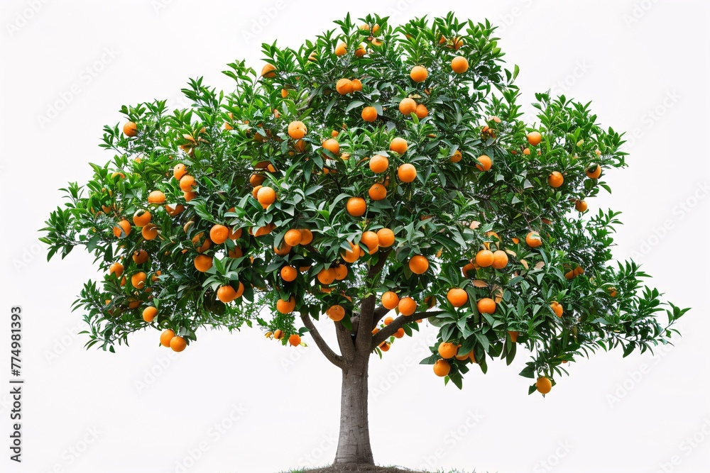 a tree with oranges on it