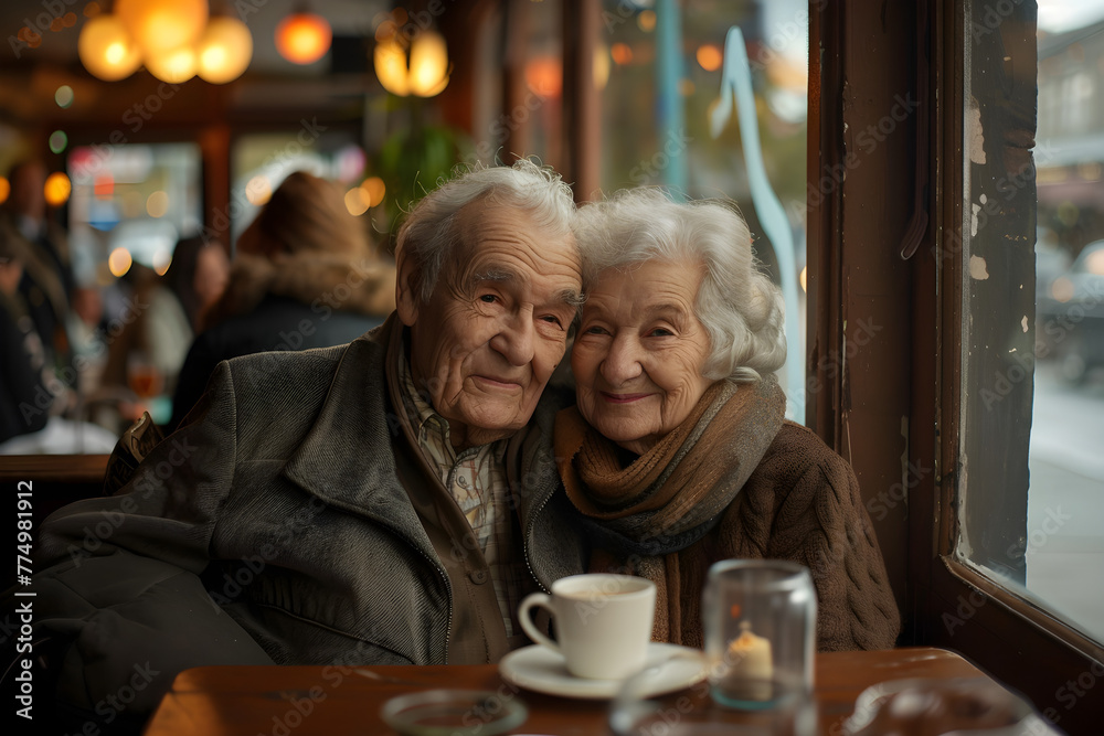 Senior couple enjoying a romantic evening at a classy restaurant Senior couple enjoying a romantic evening at a classy restaurant