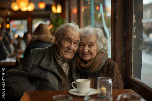 Senior couple enjoying a romantic evening at a classy restaurant