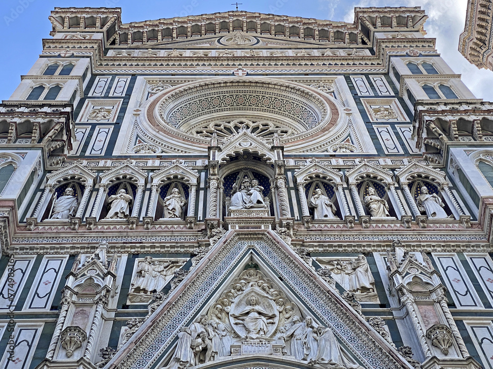 Florence Duomo, Italy. Detail of Santa Maria del Fiore cathedral.