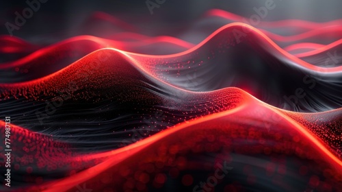 Modern abstract banner background in black with red line © tydeline