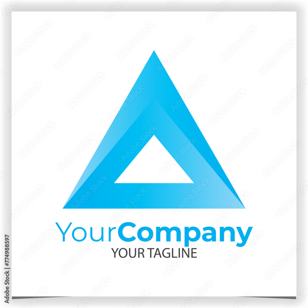 Vector gradient blue triangular logo design template Vector gradient blue triangular logo design template