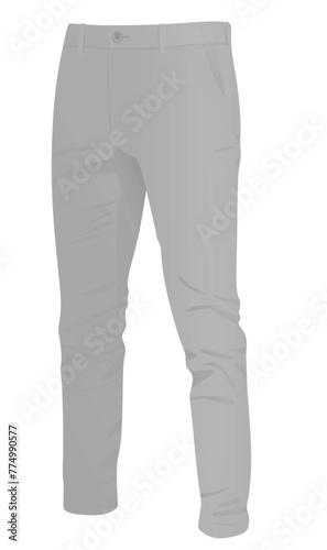 Grey chino pants. vector illustration