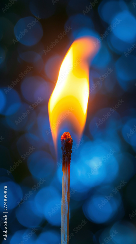 Matchstick Igniting, Close-up Shot Matchstick Igniting, Close-up Shot