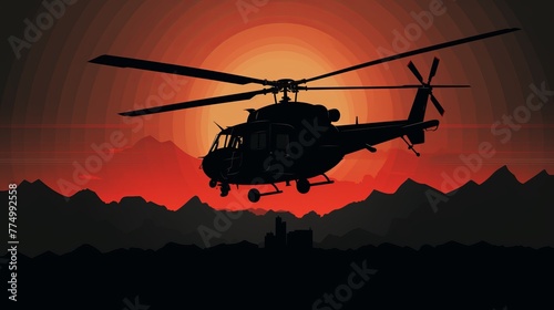 Helicopter outline silhouette concept