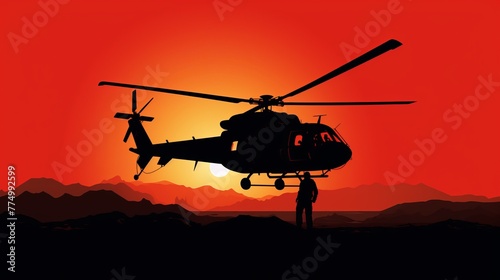 Helicopter outline silhouette concept