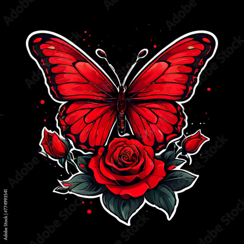 butterfly on black background