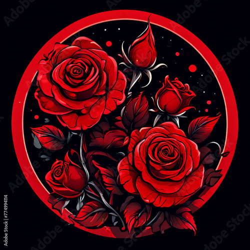 red rose on black background