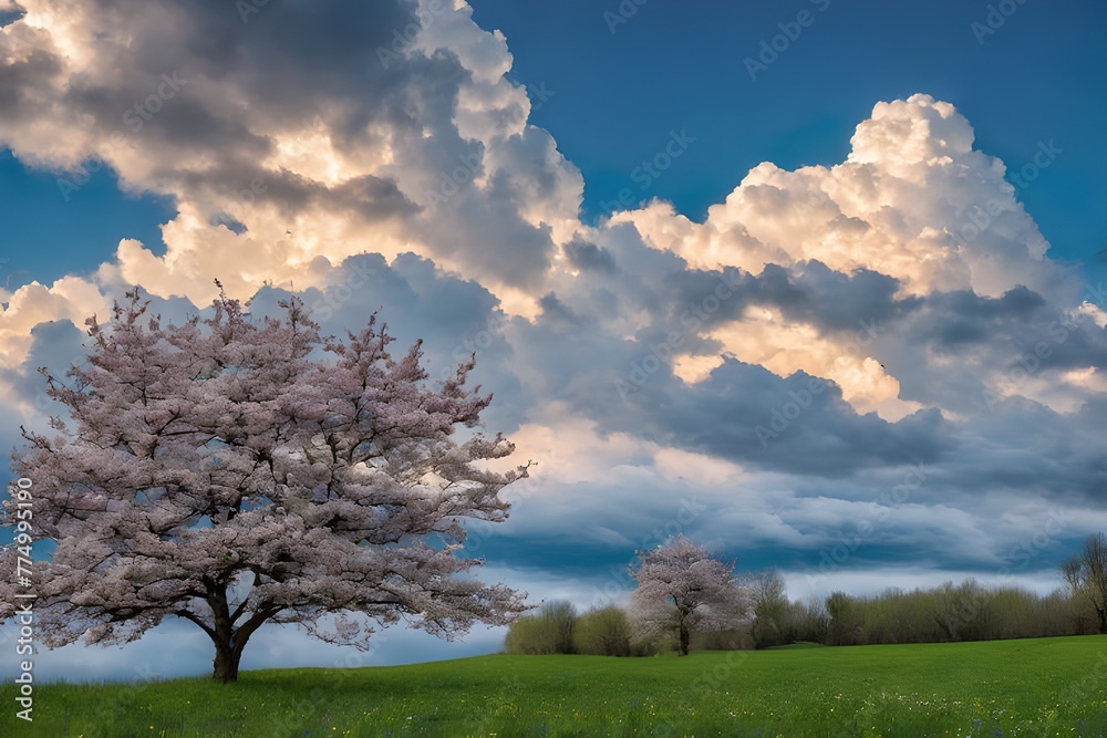 Obraz premium Spring, beautiful blue sky