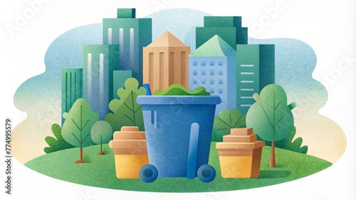 A citywide recycling program that encourages residents to reduce reuse and recycle with recycling bins strategically p throughout the city and