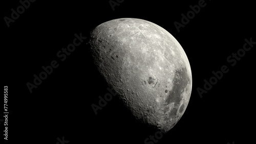 Luna en plena oscuridad de la noche photo
