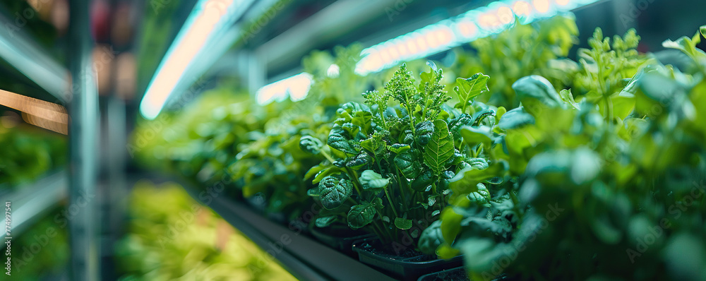 Vertical Farming Rack with Green Spinach Growing in a Hydroponics ...