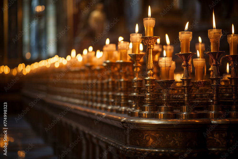 Charming spring atmosphere of holy Easter paschal holidays sunday people visiting church Generative AI Charming spring atmosphere of holy Easter paschal holidays sunday people visiting church Generative AI