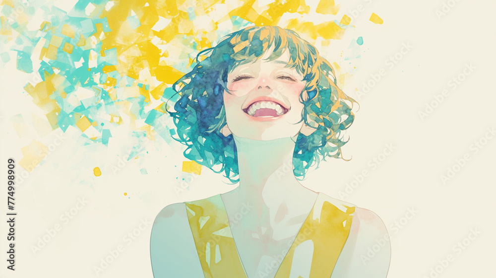 Obraz premium 弾ける笑顔の女性
