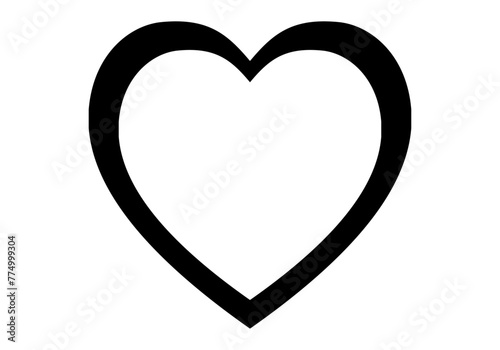 Icono de un corazón. Marco corazón en negro. San Valentín