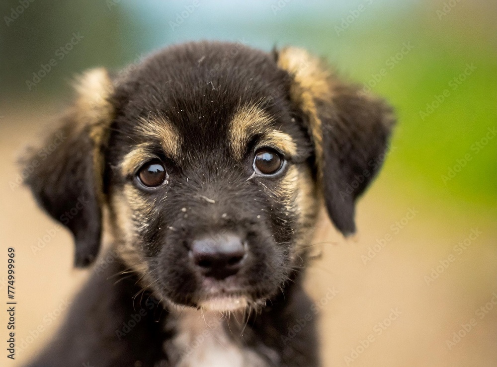 Sad puppy abandoned for adoption