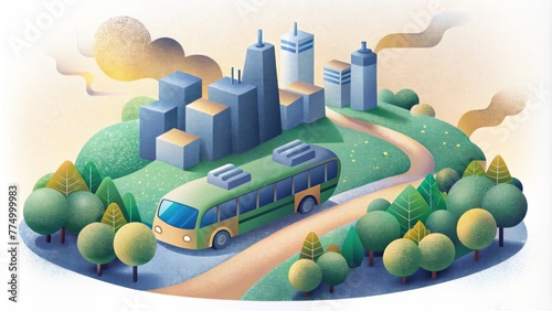 A citywide plan implemented by a Sustainable Transport Planner to convert old gaspowered buses to new electric ones reducing carbon emissions. photo