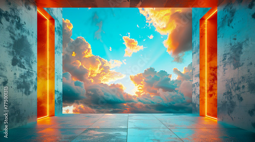 Serene sunset cloudscape, capturing the peaceful transition of day to night