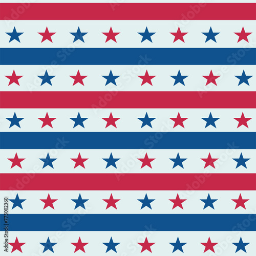 Wallpaper Mural American Blue and Red Stars with Stripes seamless pattern. For fourth of July backgrounds, Patriotic posters and fabric Torontodigital.ca