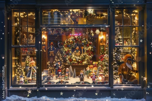 Elaborate Christmas Showcase with Animated Holiday Characters