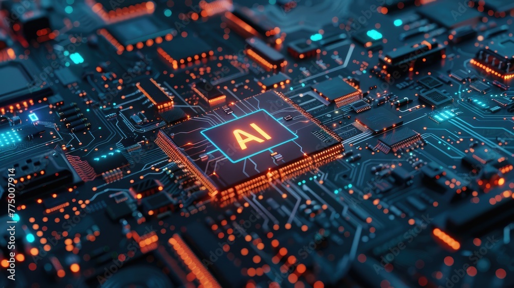 Advanced AI Technology, High-Tech Microchip for Computing Applications Advanced AI Technology, High-Tech Microchip for Computing Applications