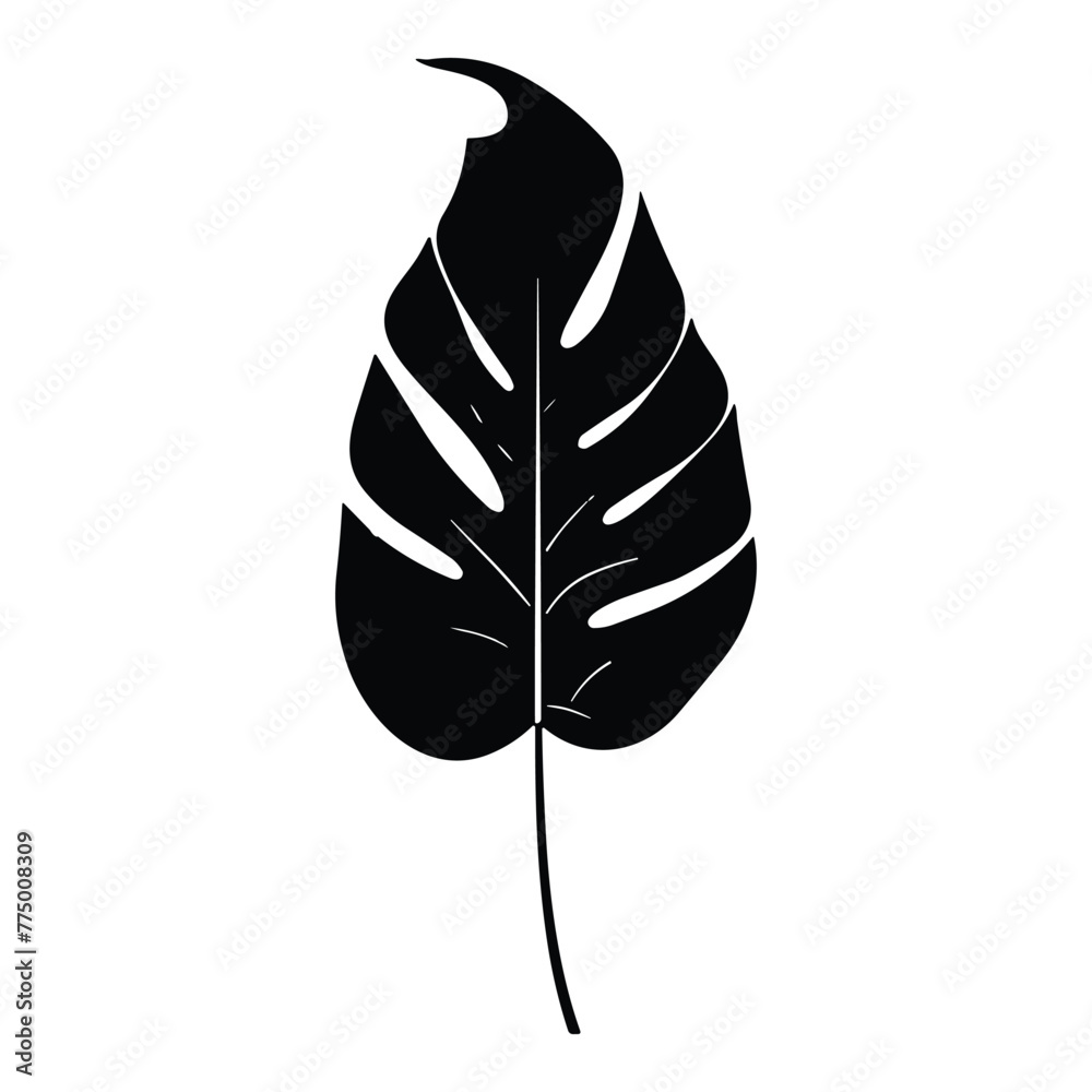 palm banana leaf silhouette vector. palm banana leaf silhouette vector.