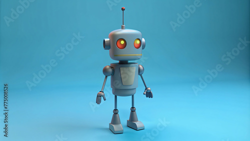 Android Toy Robot on Blue Background