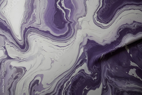 Marbling wallpaper in purple and white color tones background