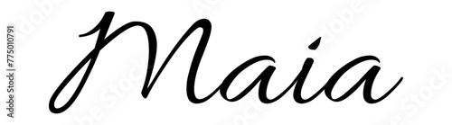 Maia - black color - name written - ideal for websites,, presentations, greetings, banners, cards,, t-shirt, sweatshirt, prints, cricut, silhouette, sublimation