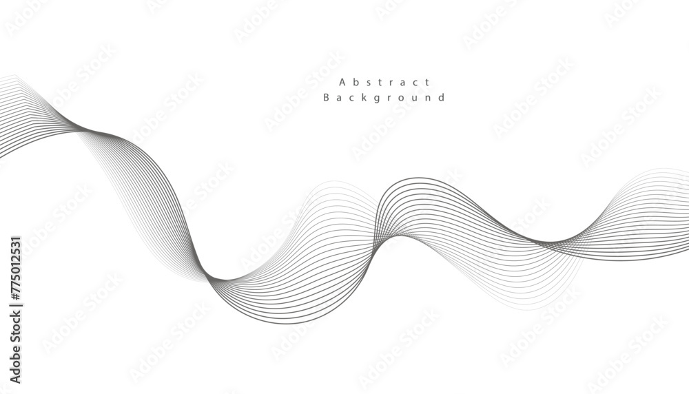Fototapeta premium Abstract vector background with grey wavy lines