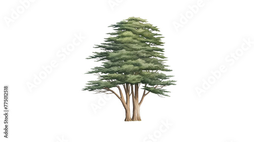 Cypress Tree remove background tree, watercolor, isolated white background photo