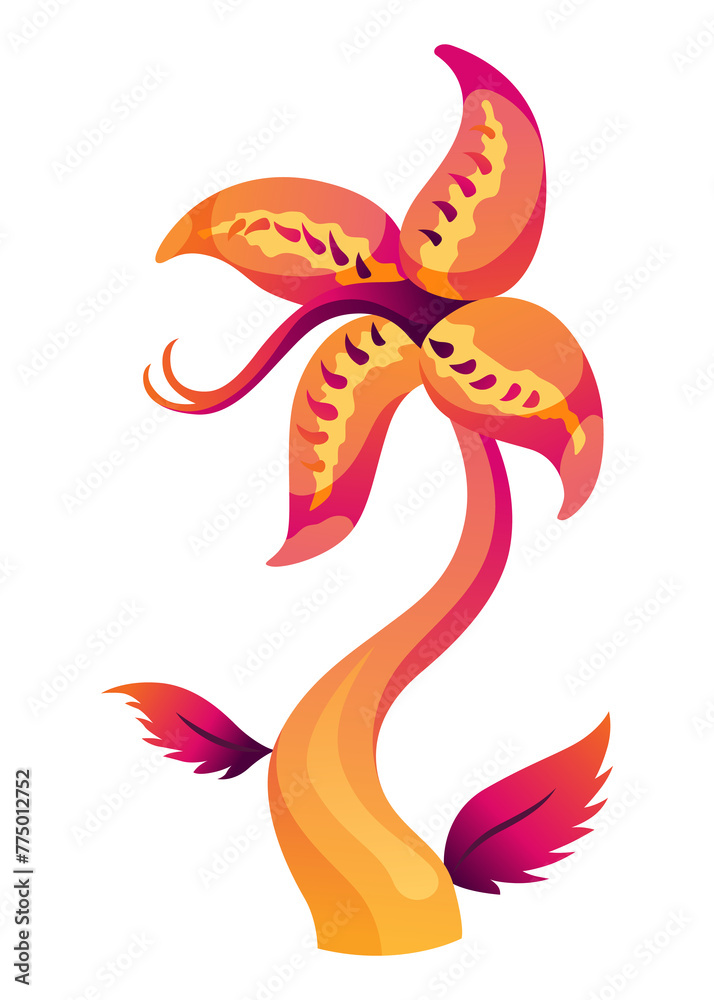 Carnivorous plant. Cartoon flytrap or flower predator. Angry flower monster plant icon. illustration Carnivorous plant. Cartoon flytrap or flower predator. Angry flower monster plant icon. illustration