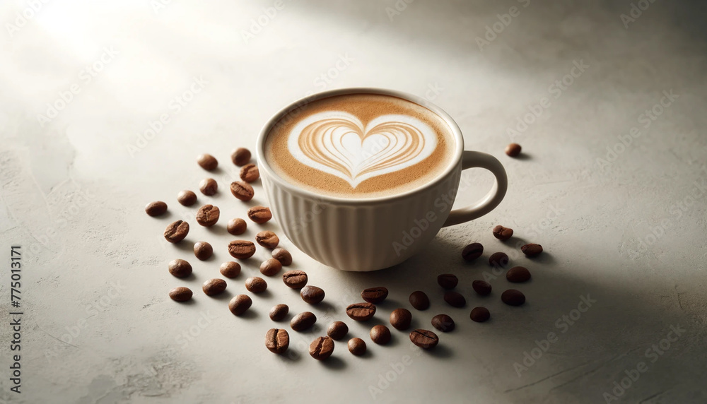 Composition with coffee latte on a light background Composition with coffee latte on a light background