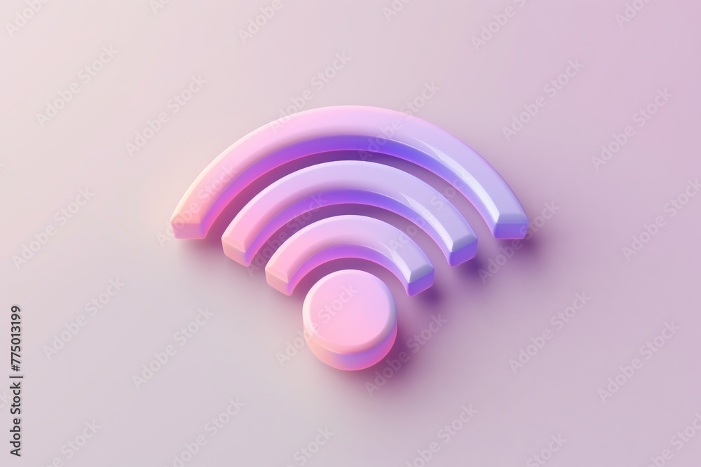 Wifi symbol pink 3d illustration. Concept of connection, internet, router. Wifi symbol pink 3d illustration. Concept of connection, internet, router.