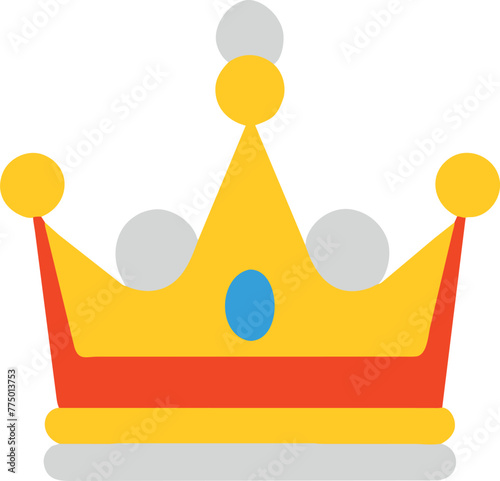 crown of a king, white background, icon colored shapes