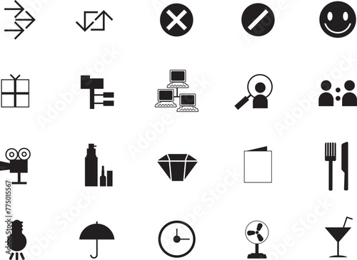 Big set icons: business, shopping, device, technology, medical, ecology, food & drink and many more for any cases of life using – vector