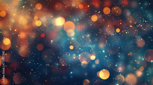A radiant display of defocused lights with warm and cool hues creating a bokeh effect.